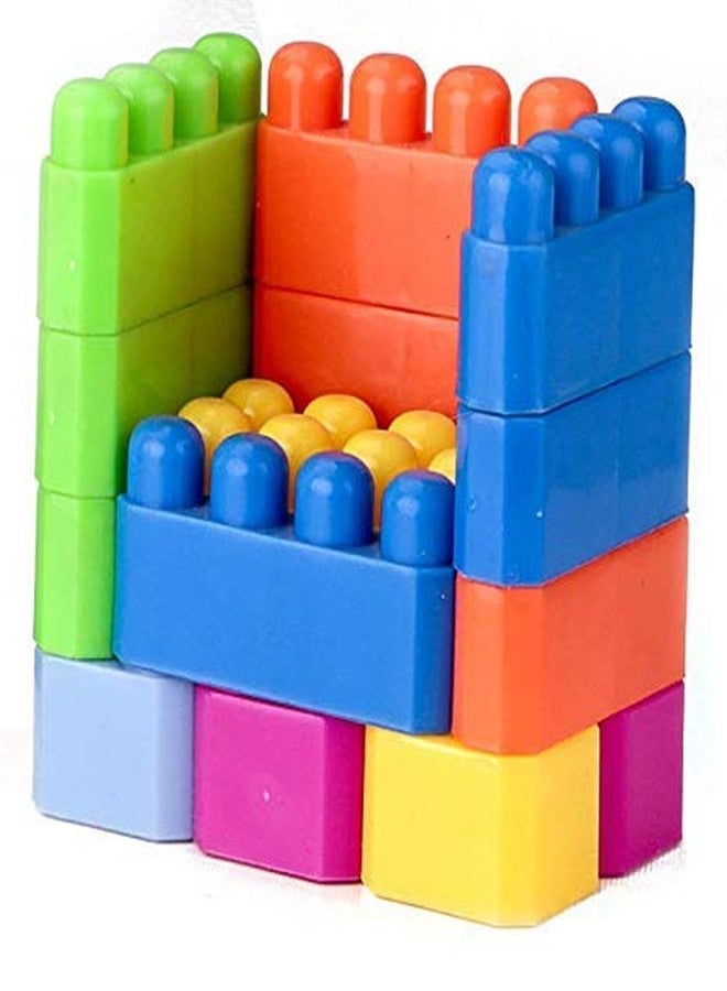 STLYZ My First Builder Blocks Plastic Creative Learning Educational Blocks, Also Known as Learning & Play Toy Set for Kids of + 3 Year’s (Multi Color) in a Transparent Bag - Image 3